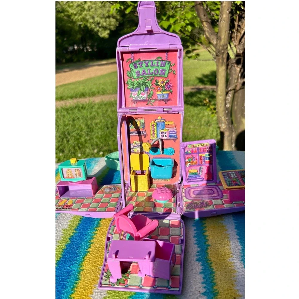 Backpack Club Stylin Salon Galoob toys 1997 vintage Kids Playset only‎
